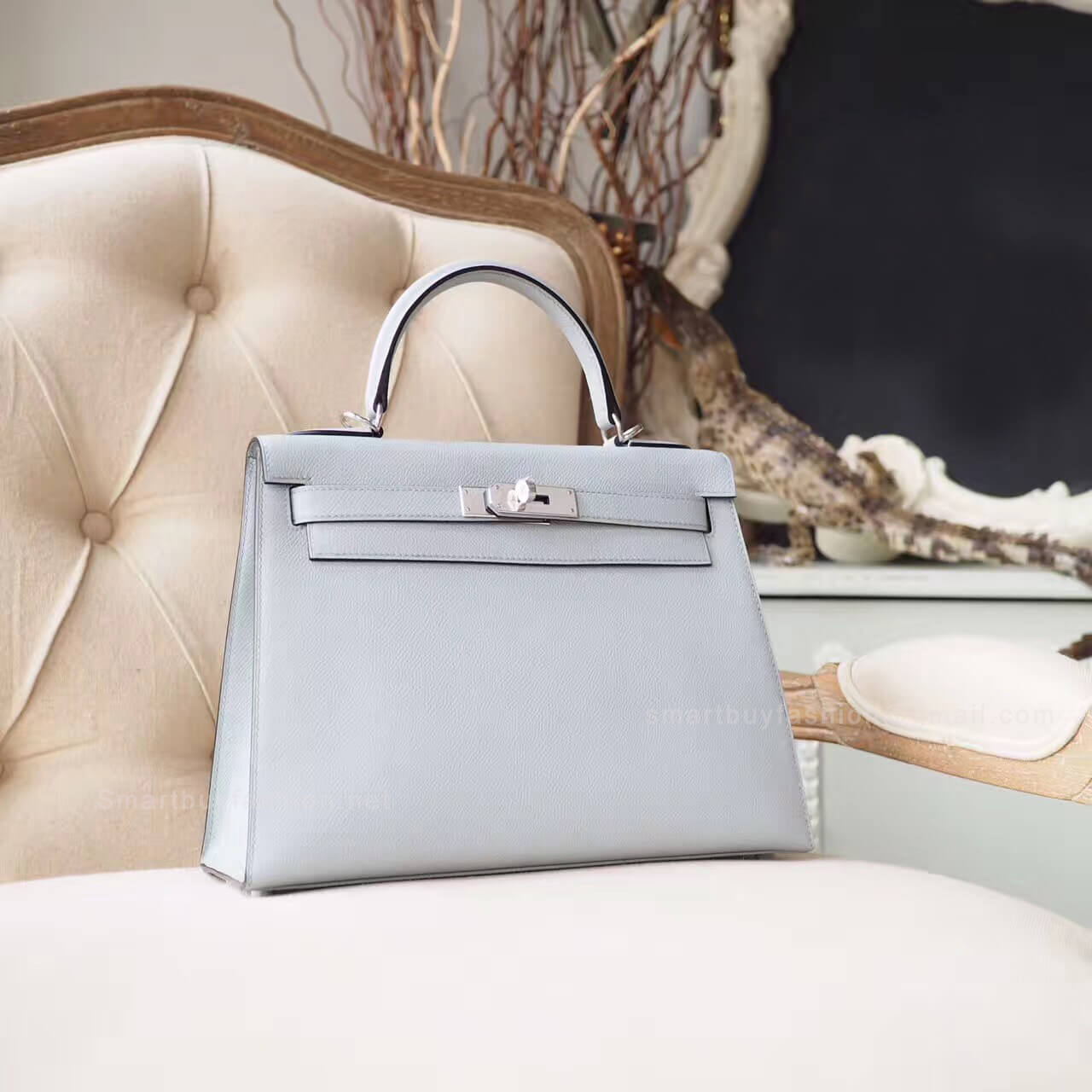 Hermes Kelly 28 Bag in 4z Gris Mouettte Epsom PHW